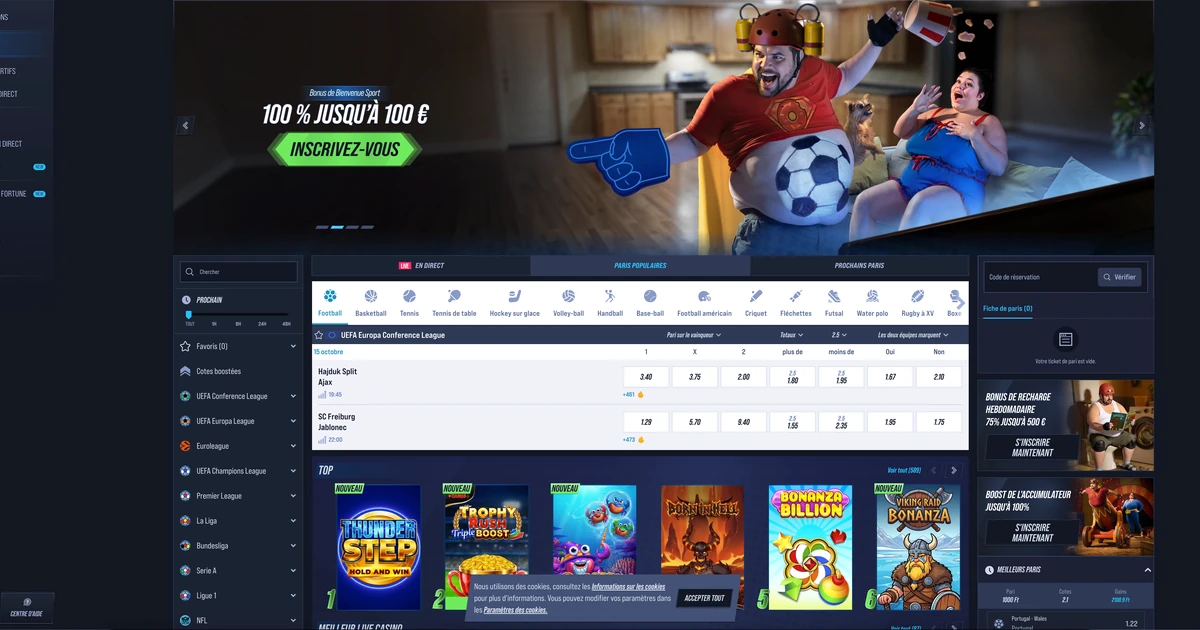 Lobby du casino VegasHero avec ses jeux